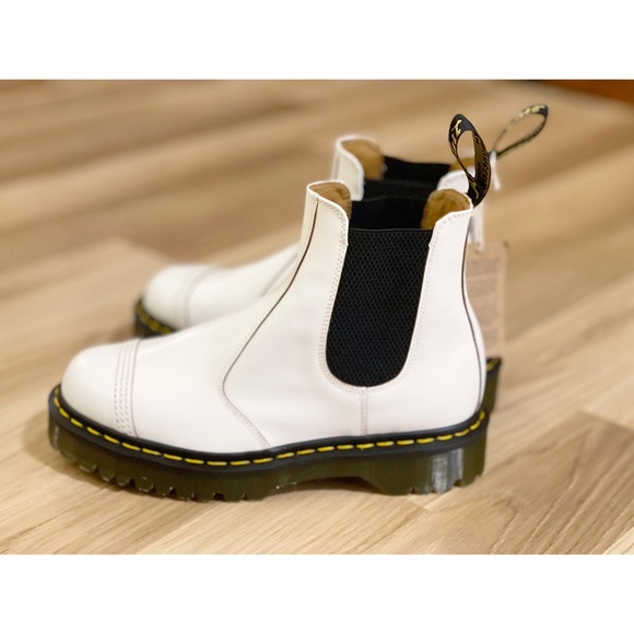 Dr. Martens 2976 Bex Made In England Toe Cap Chelsea Boots in White - Picture 9 of 13